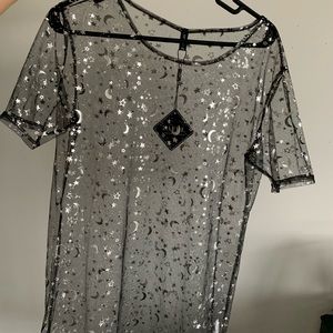 Sheer/mesh Dress w moon and stars